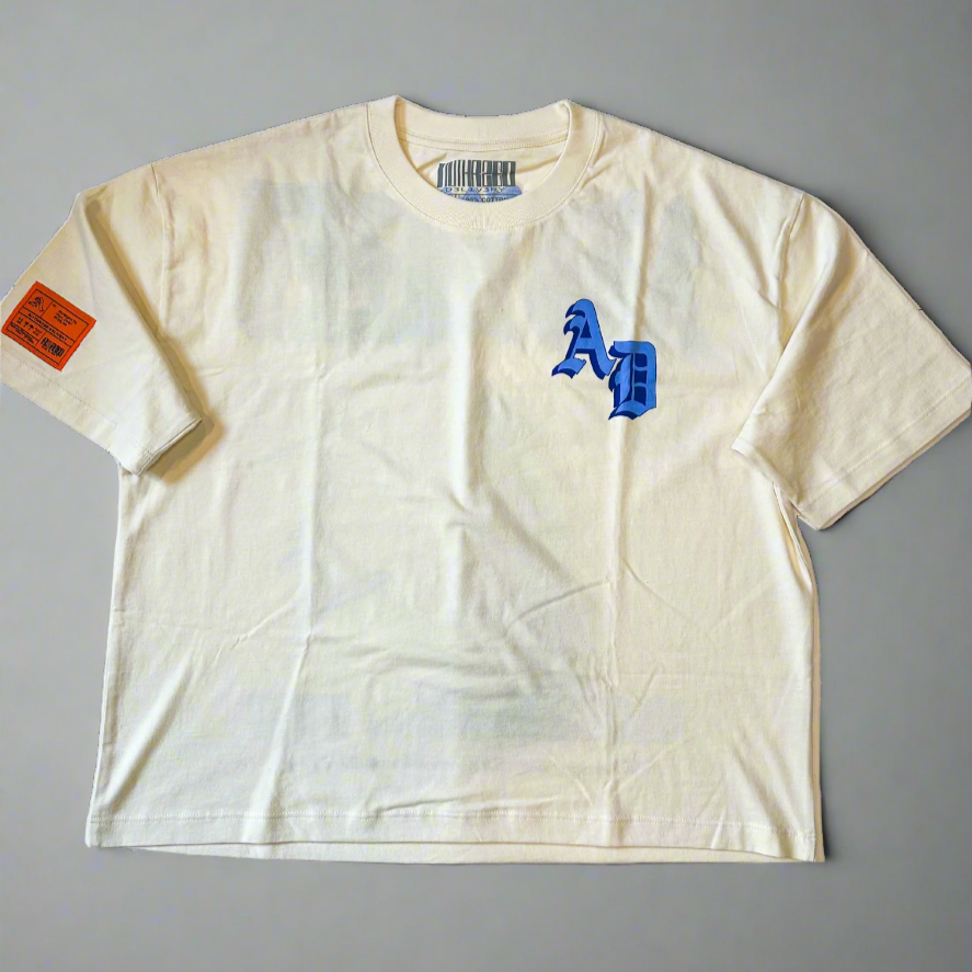 'Signature Required' Shirt CREAM (Dodger/Cornflower)